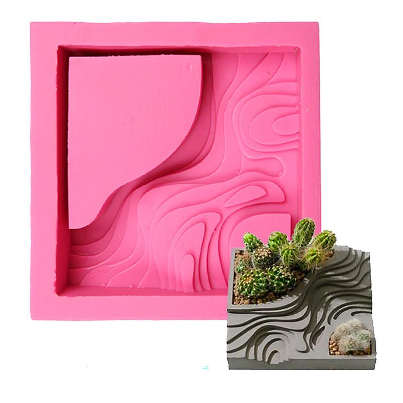Квадратная терраса, цветочный горшок, форма для эпоксидной смолы, силиконовая форма для горшков, сделай сам, бетон, цемент, гипс, цветочный горшок, изготовление вручную