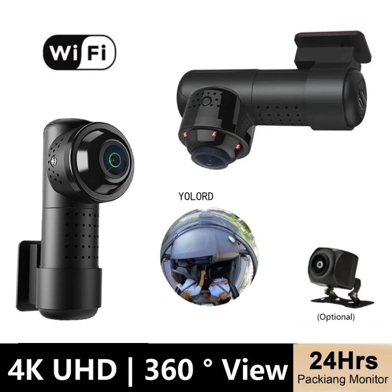 Автомобильная камера 360 ° 3D Wifi 4K Dash Cam для автомобиля Mini Dvr Dashcam 24h Parking Monitor Back Kamera Front and Rear Dual Dvrs