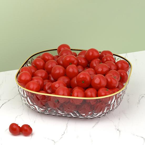 Фруктовая тарелка, полупрозрачная ромбовидная текстура, легкая, роскошная фруктовая тарелка большой вместимости, универсальный элегантный органайзер на столешницу