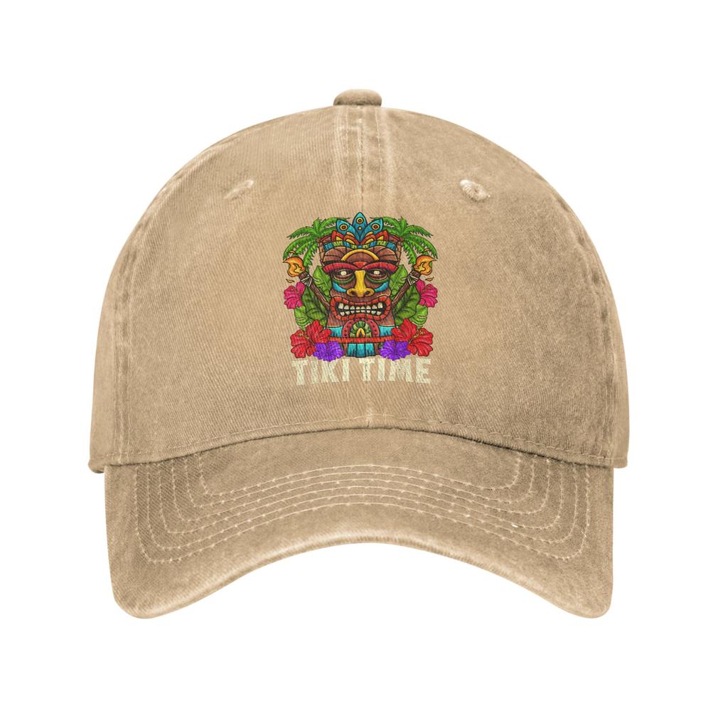 Tiki Hawaii Hawaii Aloha Hula Surf Island Washed Baseball Cap  Sun Trucker Hat Summer Couple Women Outdoor Sport Baseball Caps