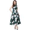 Летняя женская мода европейский стиль элегантный без рукавов принт длинные макси майка вечерние платья