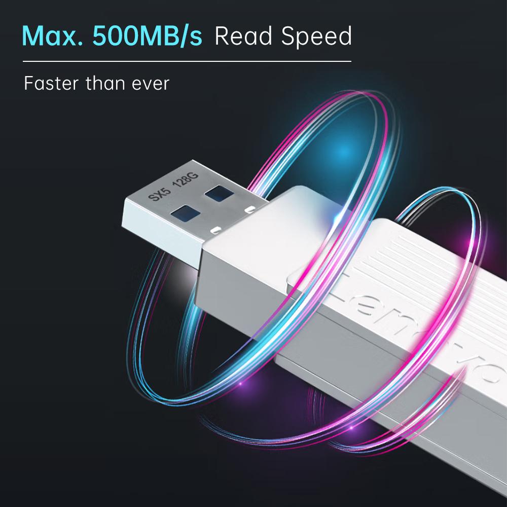Lenovo SX5 Pro USB3.2 + Type-C U Дисковый флэш-драйвер Высокоскоростная передача Широкая совместимость с ПК Компьютер Автомобильный динамик Мобильный телефон Andoird