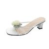 Fashion Spring New Vintage Flower Shoes Fairy Style Gentle Middle Heel Camellia Thin Heel Simple Is A Versatile Summer Sandals for Women