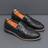 Men Loafers PU Embossed Pattern Low Heel Business Casual Banquet Versatile Men Shoes Large Size 38-46