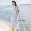 Irregular ruffled sleeveless dress