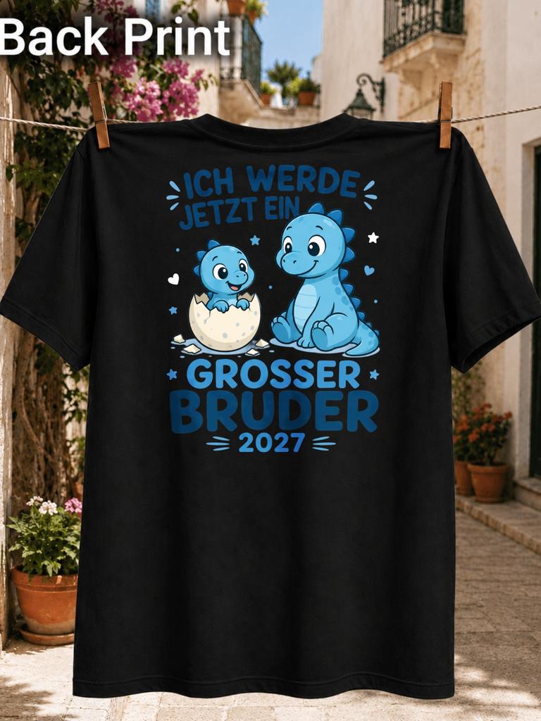Gerunisex Ich Werde Jetzt Ein Grosser Bruder 2027 Cute Blue Dinosaur Family Graphic Unisex All Unisex All Tshirt