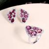 Natural Gem Red Garnet Ring Earrings Jewelry Set 925 Sterling Silver Fine Jewelry Anniversary Banquet Women Gift