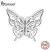 925 Sterling Silver Zircon Glitters Butterfly-Silicone Bead Charms  Fit Women DIY Bracelet Jewelry