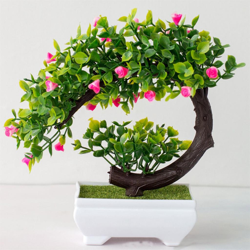 Artificial Plants Bonsai Simulated Tree Potted Plants Fake Flowers Table Potted Ornaments