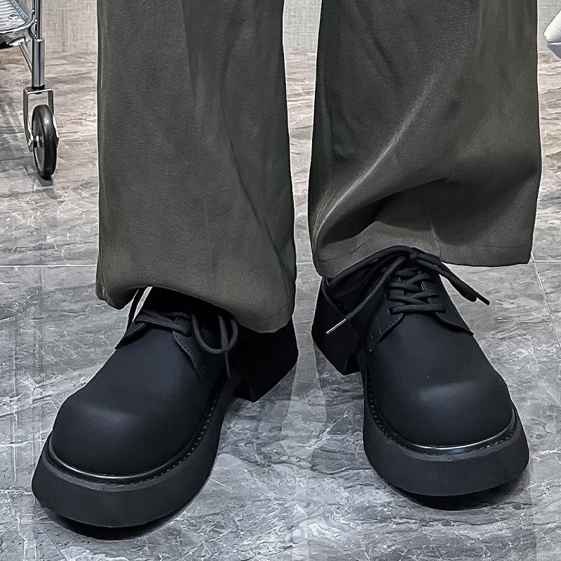 Туфли мужские модные черные туфли на платформе с большим носком повседневные кожаные туфли европейские и американские трендовые универсальные туфли для увеличения роста дерби 9522-Z