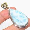 Подвеска из стерлингового серебра 925 пробы с драгоценным камнем Natural Republic Larimar 2,50 дюйма N1r64