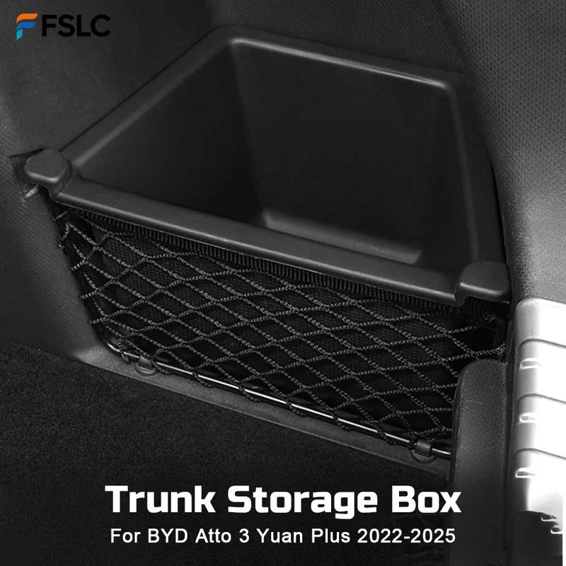 Storage Compartments On Both Sides Of The Car Trunk Trunk Storage Box For BYD Atto 3 Yuan Plus -2025 Black
