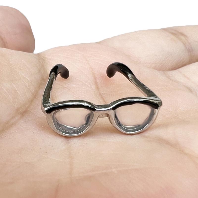Миниатюрные металлические очки с линзами кукольный домик ретро очки декоративные аксессуары модель миниатюрные украшения