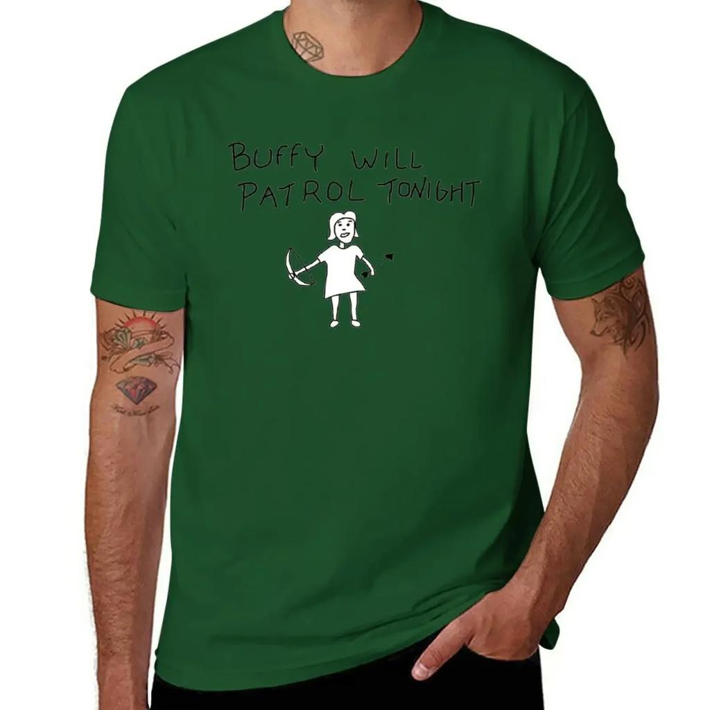 Buffy Will Patrol Tonight Tshirt Quickdrying Aesthetic Clothes Funny T Shirts For Unisex