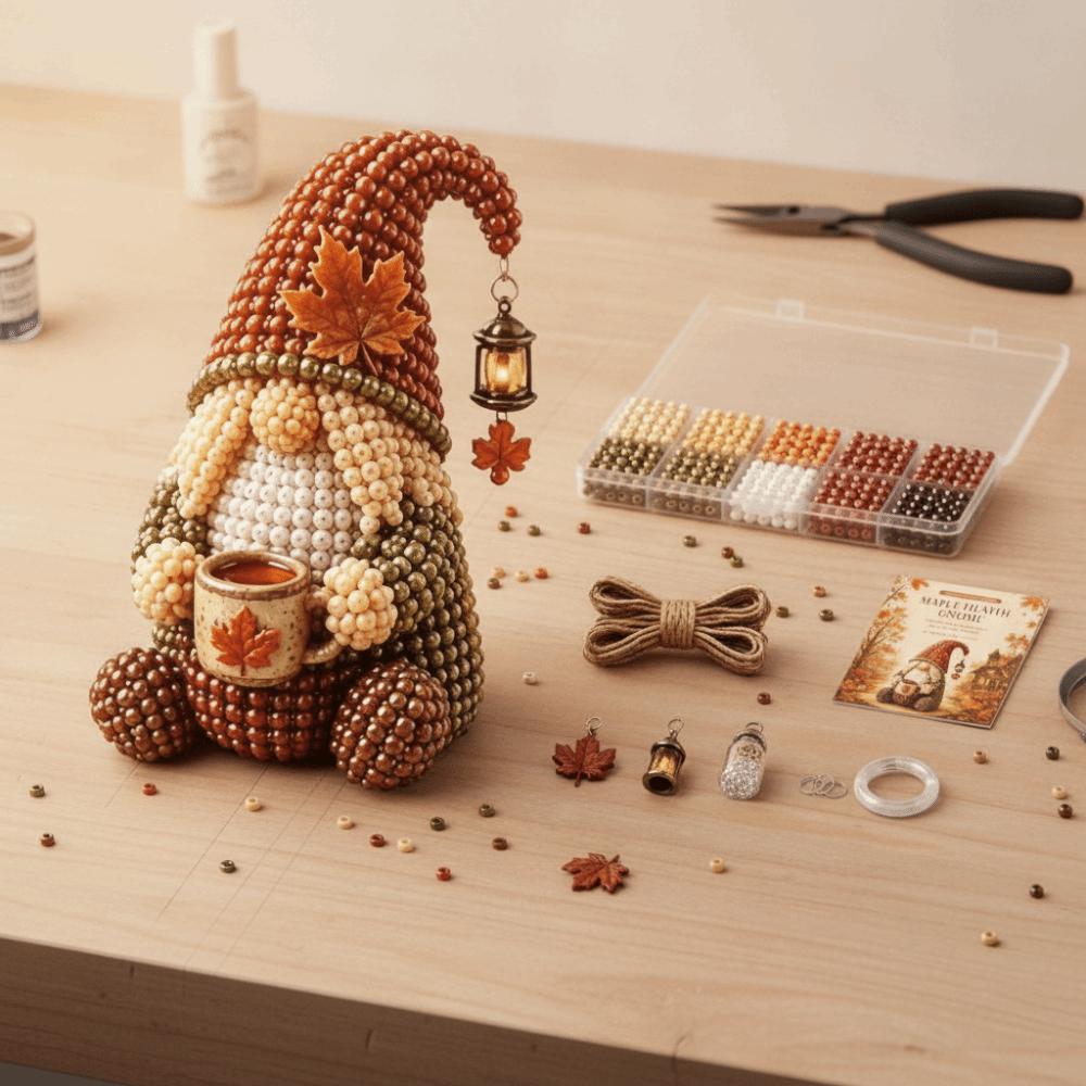 Handmade Beaded Dwarf Ornament Craft Kit Cozy Gnome DIY Bead Kit Adults