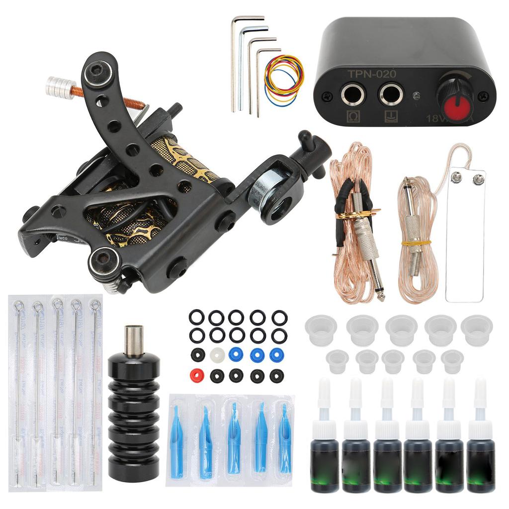 Tattoo Kit Adjustable Lightweight Tattoo Coil Machine Set for Professional Tattooists and Beginners