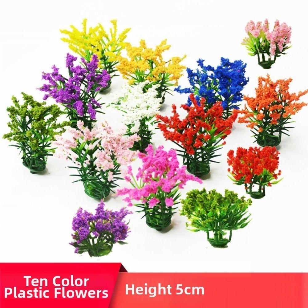 5pcs Plastic Miniature Flower Cluster Greenery Building Layout High Quality Grass Architecture