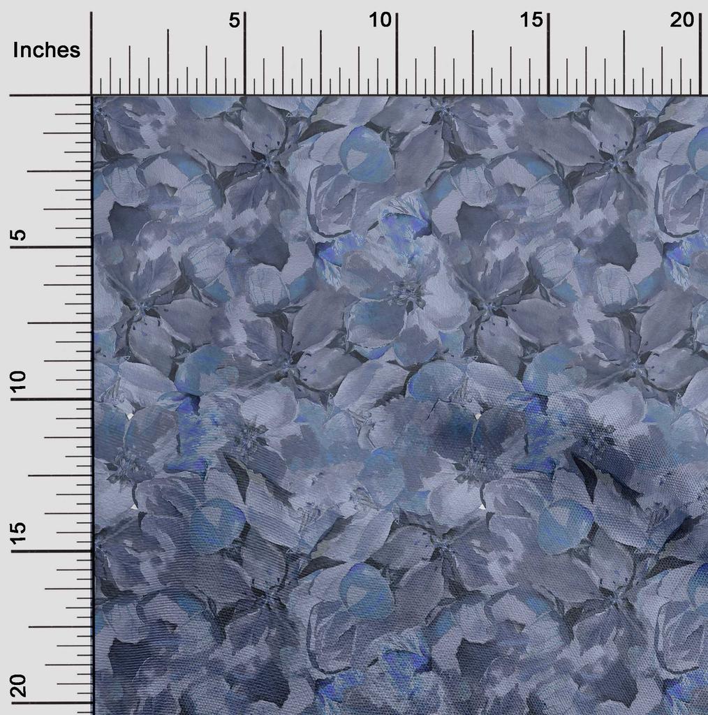 oneOone Cotton Poplin Blue Fabric Abstract Floral Sewing Craft Projects Fabric Prints By Yard 42 Inch