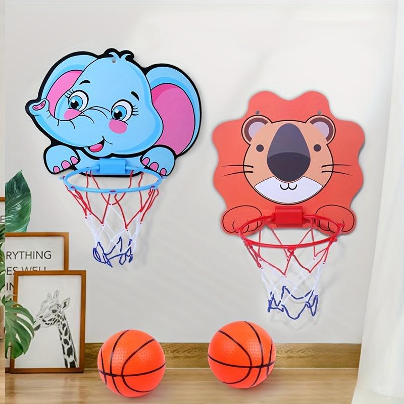 1pc Children's Basketball Stand Sports Toys Basketball Hoop Kit Cartoon Creative Animals Children's Hanging Portable