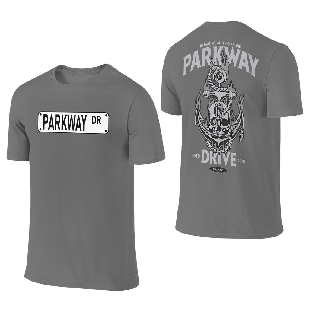 Футболка группы Parkway Drive Футболки в стиле Харадзюку С коротким рукавом Y2K Смешные Топы Пляжная футболка Хлопок Круглый вырез Одежда Топы Свободные Летние