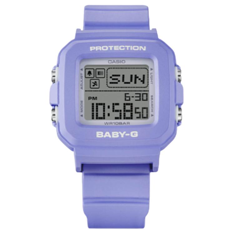 Casio Часы Baby-G Серия 100M Водонепроницаемые Кварцевый механизм Ремешок из смолы Женские часы Серый BGD-10K-6PR