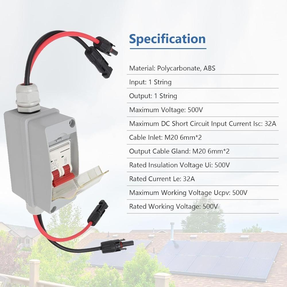 Metal Disconnect Switch 30 Amp Miniature Circuit Breaker Reliable PV Disconnect Switch Outdoor Use