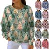 Women's Fashion Casual Gradient Christmas Print Pullover Sports Long-Sleeve Top