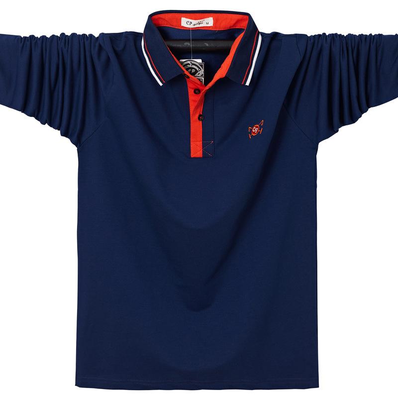 New Men's Business Moisture Wicking Casual-Long Sleeve Lapel T Shirt Lightweight Soft High Quality Fabric Anti-z Wrinkle Breathable Cotton Polo Shirt