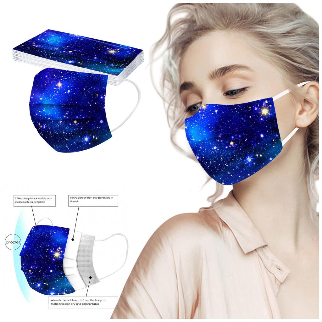 Adult Women Man Disposable Face Mask Industrial 3Ply Ear Loop 10PC Mask