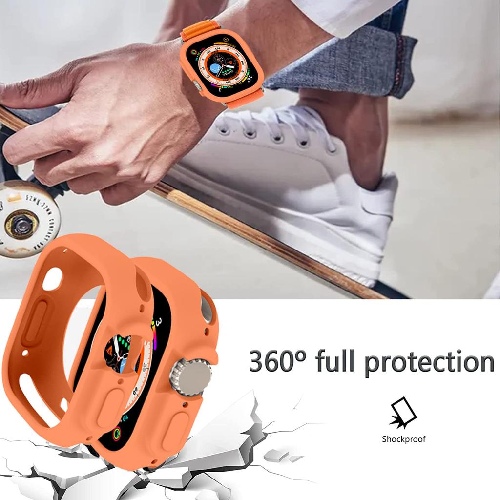 Cover for Apple Watch Ultra2 3 49mm Case All-Round Shockproof TPU Protective Silicone Bumper Scratch-Resistant iwatch ultra 3 49