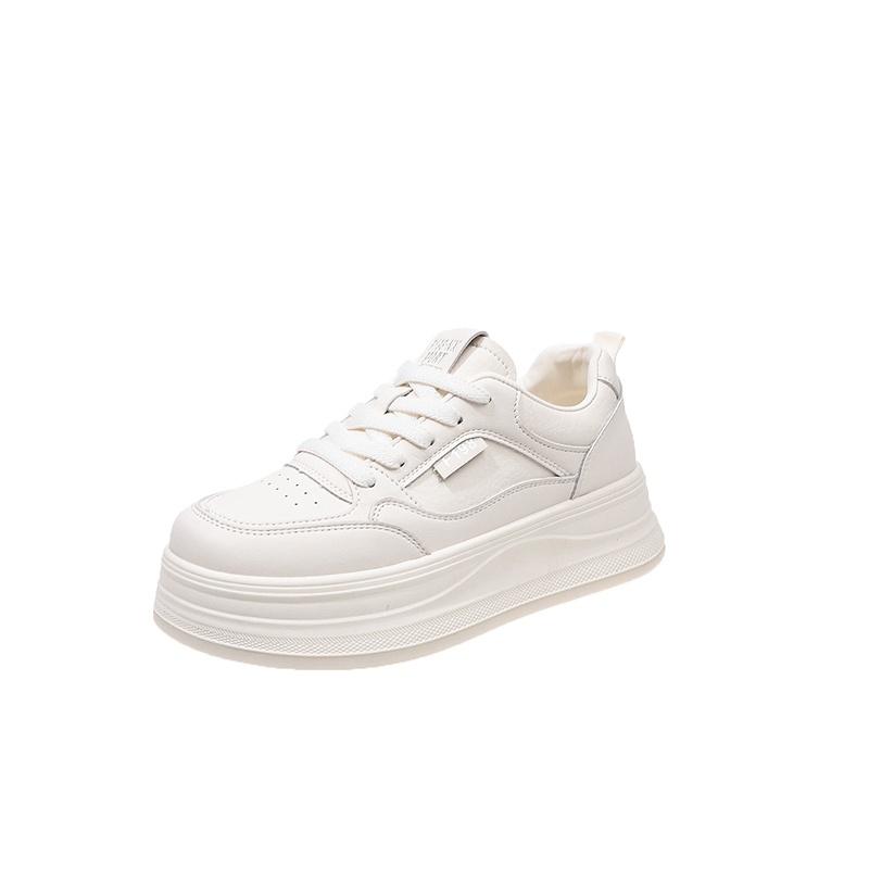 Women Thick Sole White Casual Sneakers Comfortable Footwear for Walking Commuting Travel Outdoor and Everyday Wear Sizes 35-40