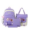 Four-Piece Backpack Set Junior High School Students' Lightweight Schoolbag Women's Large Capacity Backpack for Grade Three To Five and Six