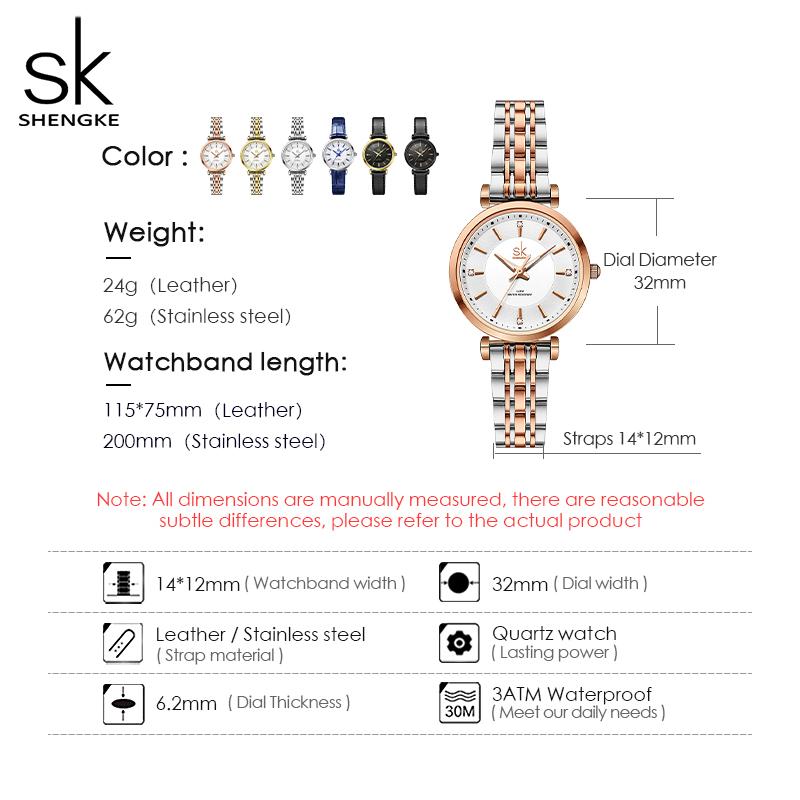 SHENGKE Sk Роскошные часы Модные женские часы Розовые золотые женские кварцевые наручные часы Женские элитные подарки Часы