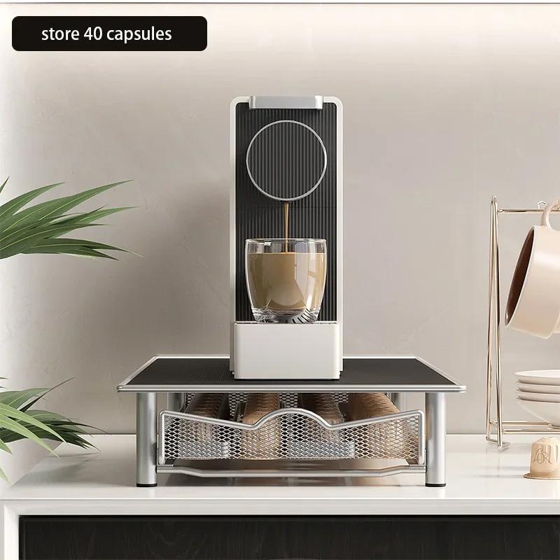 Практичный выдвижной ящик для кофейных капсул, держатель для кофейных капсул, органайзер для 40 капсул, полки для хранения, аксессуары для домашней кофеварки