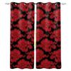 Красные шторы с черным облаком из 2 панелей для спальни, гостиной, кухни, оконные жалюзи, полузатемняющие шторы cortinas para el hogar