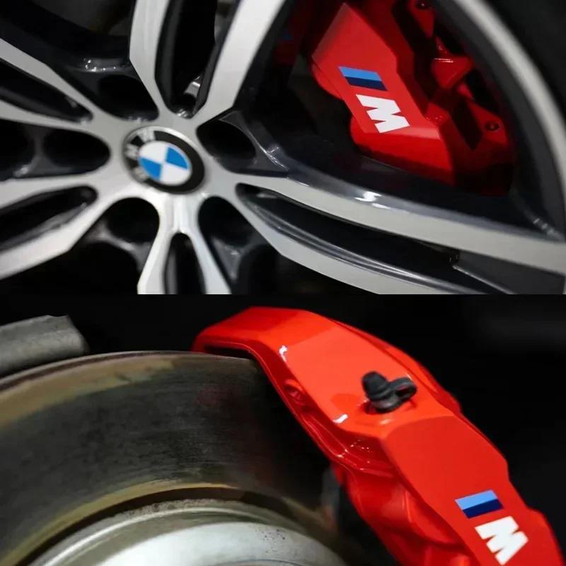 ZUWG9 New Car White Black M Logo Emblem Badge Brake Caliper Sticker For BMW M Power Performance M3 M5 X1 X3 X5 X6 E46 E39 Auto Ac