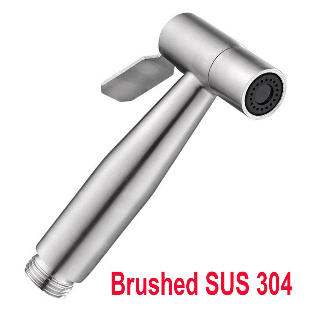 Cross-Border 304 Stainless Steel Toilet Spray Gun Set with Flushing Booster Nozzle for Bidet