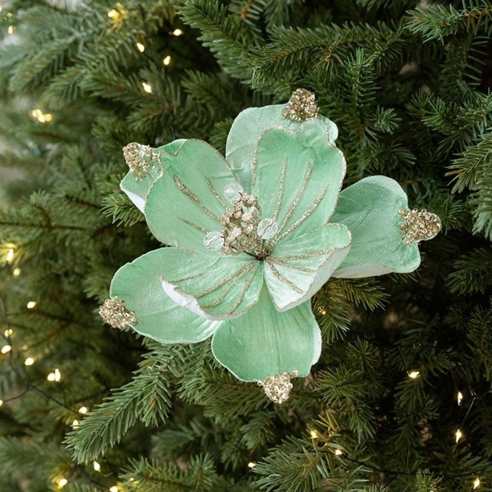 Цветок магнолии Рождественское украшение для елки Имитация Рождественские принадлежности Подвеска для елки Украшение для дома