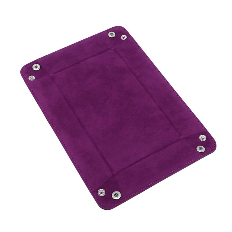 Dice Rolling Tray Pu Leather Collapsible Dice Tray Change Key Wallet Coin Box Tray