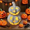 Light Up Halloween Decoration Ceramic Carved Pumpkin Skull Bat Figurine