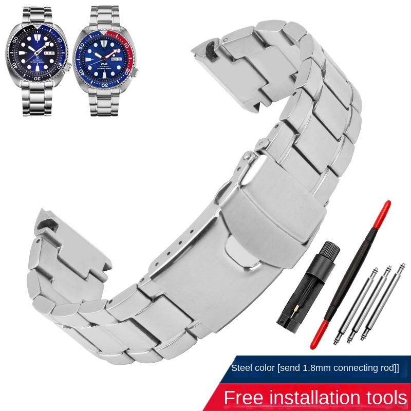 Сплошной стальной ремешок для часов Seiko, металлический ремешок для мужчин, 22 мм, с инкрустацией из перламутра и черепахового панциря, модели SRPE99K1 srpa21 srp777 srpc25