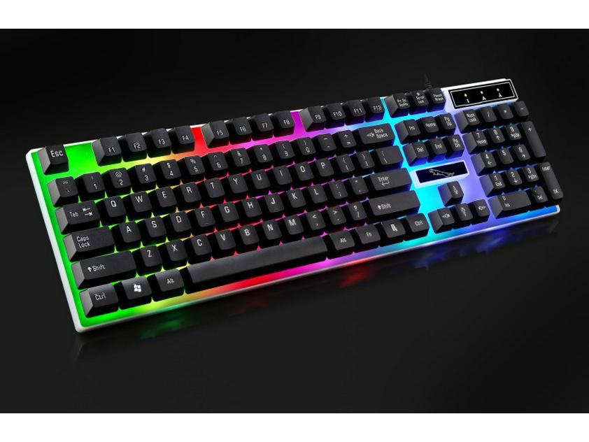 Флэш-распродажа: Игровая проводная USB-клавиатура Chasing Light Leopard G21, Механическое ощущение, Семицветная подсветка, Совместима с ноутбуками
