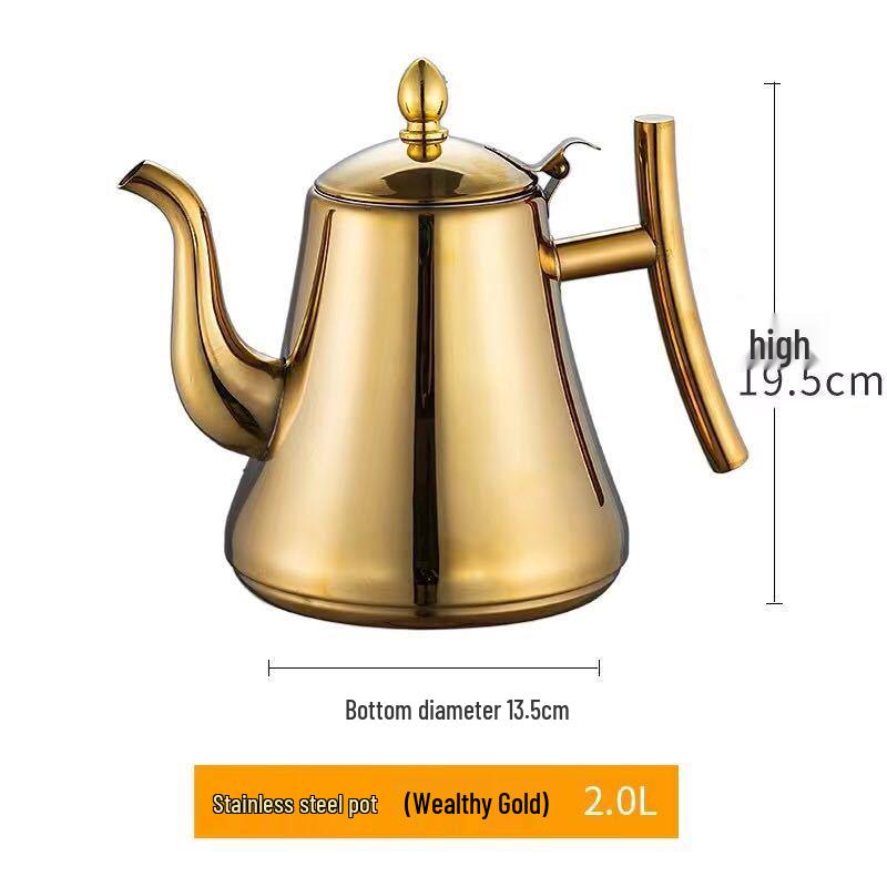 Stainless Steel European-Style Non-Magnetic Kettle Teapot with Filter – Universal for Household, Hotel, and Induction Cookers.