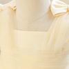 New Sleeveless Bow Waist Pleated Tulle Flower Girl Dress