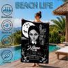 Custom Name Nightmare Addams Beach Towel Microfiber Beach Towel, Lightweight and Quick-Dry, for Summer Travel, Swimming Pool Gift