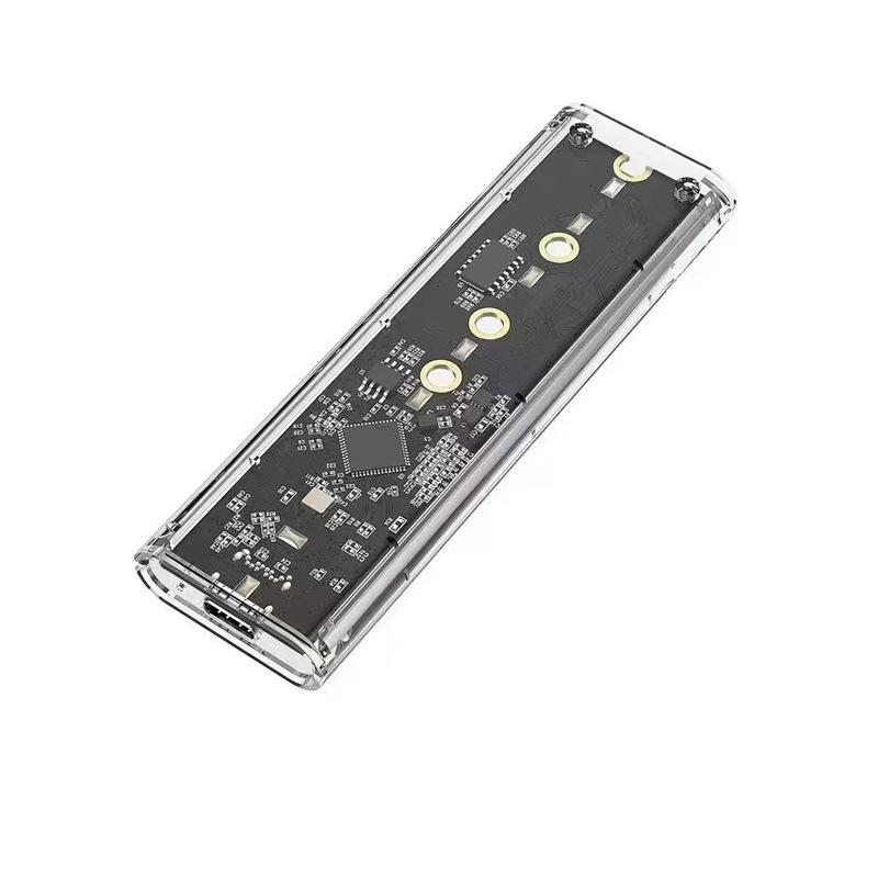 M.2 NVME PCIe NGFF SATA Dual Protocol SSD Case Clear USB Type C PCI-E M2 SSD Transparent External Enclosure Hard Disk Box