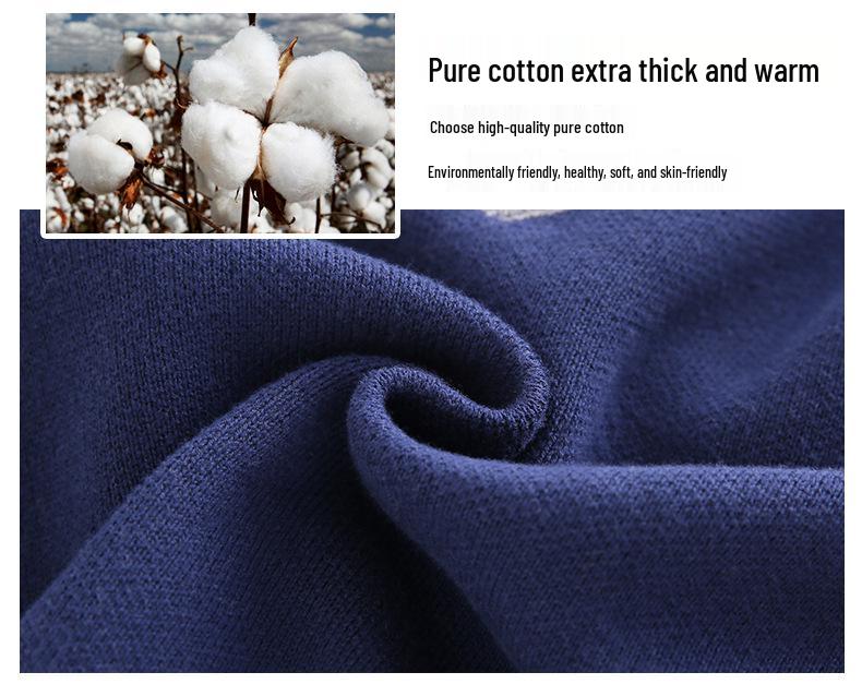 Вязаный свитер для мальчиков на флисовой подкладке: Плотный, Дизайн «Двойка» для Весны/Осени/Зимы