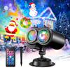 Halloween Christmas Outdoor Projector Lights, Waterproof Double Tubes 12 Slides with Remote, 3D Ocean Wave Lamp for Home Holiday