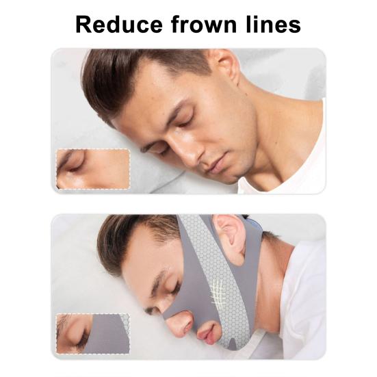 Adjustable Face Slimmer Belt for Men Breathable Anti-snoring Chin Strap Adjustable Double Chin Reducer Deep Sleep Promoter