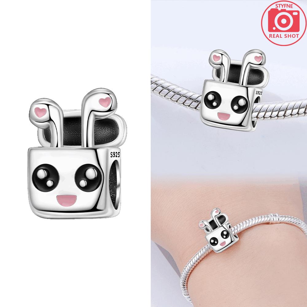 925 Silver Lucky Dice Magic Hat Cute Headphones Starry Cocktail Pendant Bead Fit Bracelet Women Jewelry Diy Gift